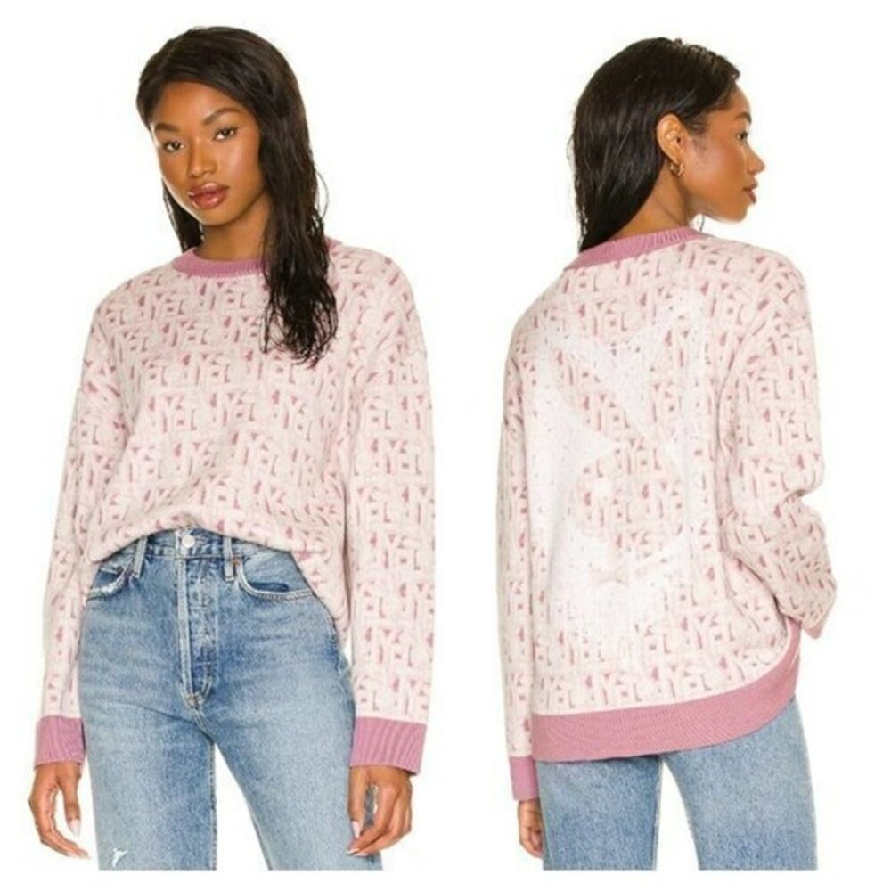 Tell Your Friends x Playboy Bunny Stencil Crew Neck Pullover - Baby Pink & White